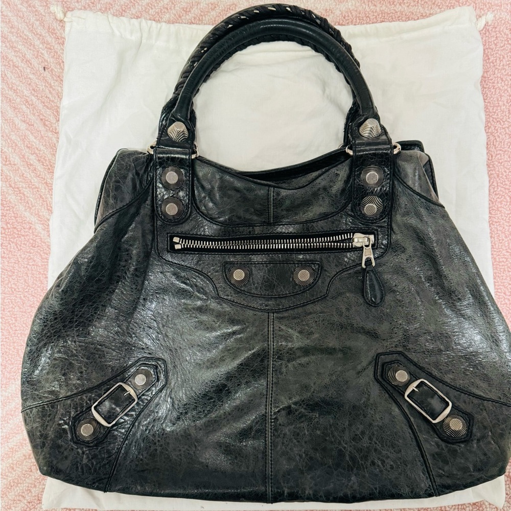 Black Balenciaga large city bag